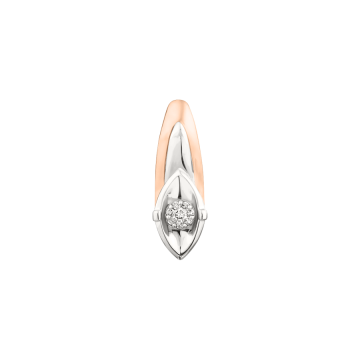 Pendant in red gold of 585 assay value with diamonds 