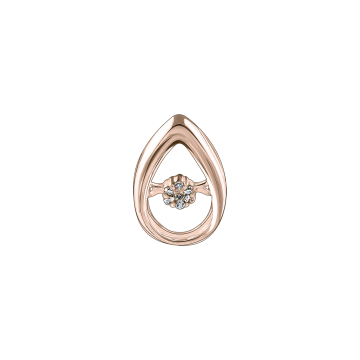 Pendant in red gold of 585 assay value with diamonds 