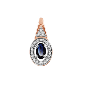 Anhänger aus Rotgold 585 mit Brillanten, Saphir 
