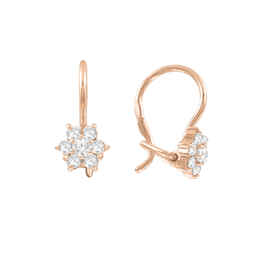 Kinder Ohrringe aus Rotgold 585° (14K) mit Zirkonia 