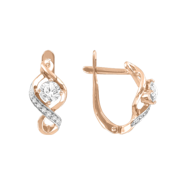 Ohrringe aus Rotgold 585° mit Swarovski Kristall 