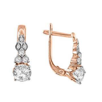 Ohrringe aus Rotgold 585° mit Swarovski Kristall, Zirkonia 