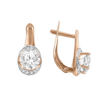 Ohrringe aus Rotgold 585° mit Swarovski Kristall 
