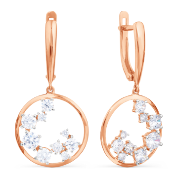 Ohrhänger aus Rotgold 585° mit Zirkonia 