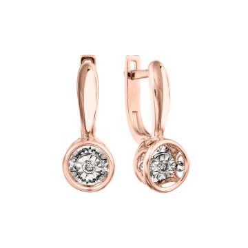Ohrringe aus Rotgold 585° mit Brillanten 