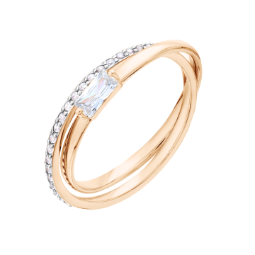 Lady´s ring in red gold of 585 assay value with zirconia 