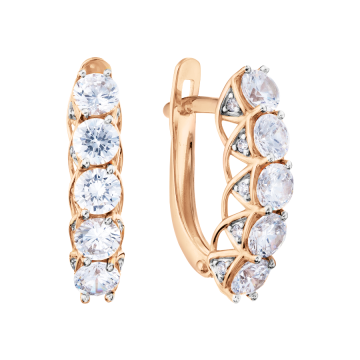 Ohrhänger aus Rotgold 585° mit Zirkonia 