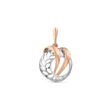 Pendant in red and white gold of 585 assay value 