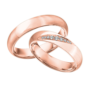 Trauring aus Rotgold 585° mit Brillanten 