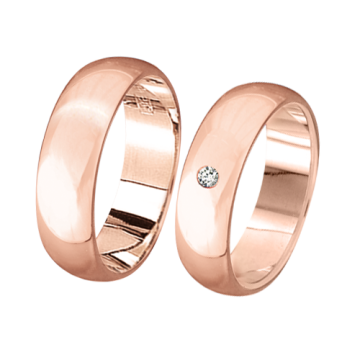 Trauring aus Rotgold 585° ohne Brilliant