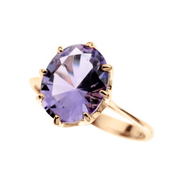 Rotgold 585° Damenring mit Amethyst 