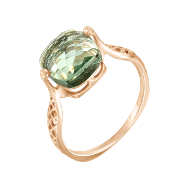 Lady´s ring in red gold of 585 assay value with amethyst 