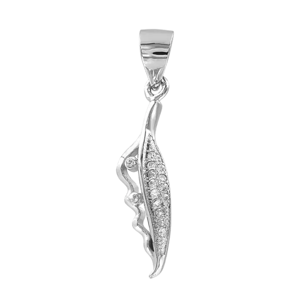 Artikelbild des Artikels “Anhänger „Blatt mit Steinen“ aus 925 Silber mit Zirkonia “