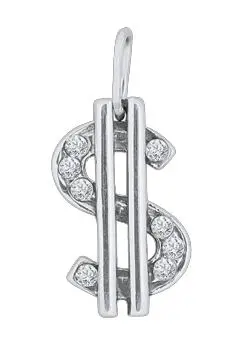 Изображение товара «Подвеска «Знак доллара» из серебра 925 пробы с фианитами »
