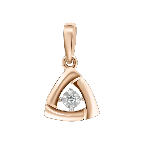 Artikelbild des Artikels “Anhänger „Dreieck mit Solitär“ aus 585 Rotgold mit Brillanten “