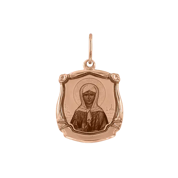 Product image of the product “Icon Pendant “Matrona of Moscow” in 585 Rose Gold, Height 30 mm ”
