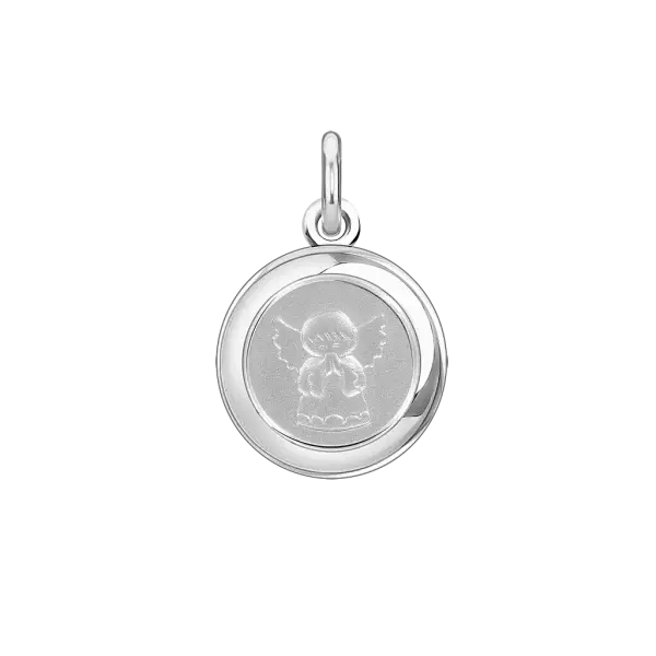 Artikelbild des Artikels “Anhänger „Medaille mit Engel“ aus 925 Silber, Höhe 19 mm “