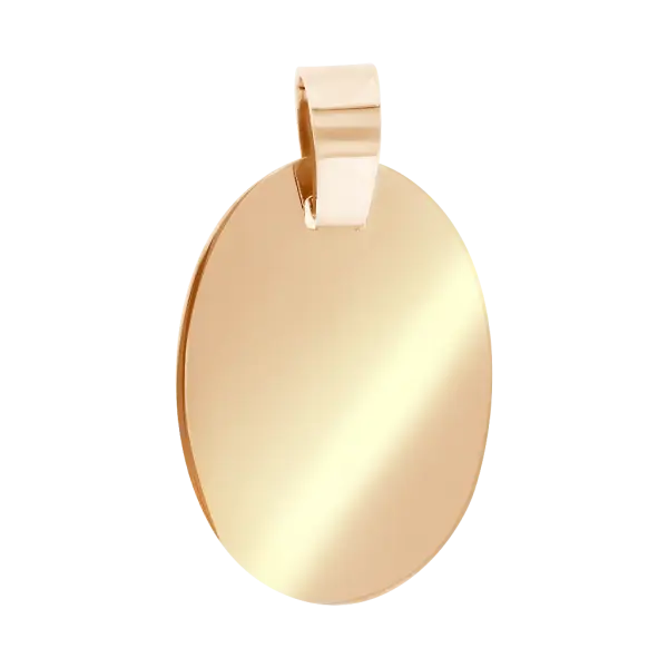 Product image of the product “Pendant “Smooth Oval Plate” in 585 Rose Gold, Height 26 mm ”