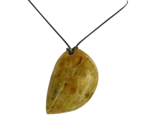 Product image of the product “Pendant “Rough Stone on Cord” with Amber, Length 53 mm ”