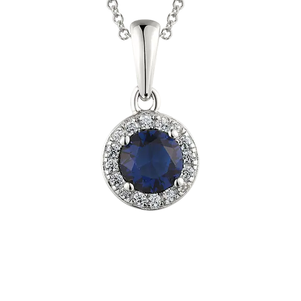 Product image of the product “Pendant “Round with Stone Halo” in 925 Sterling Silver with Cubic Zirconia, Height 15 mm ”