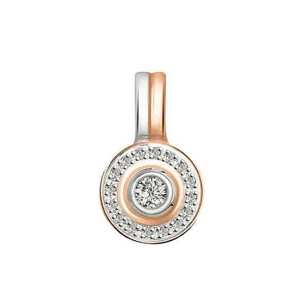 Product image of the product “Pendant “Solitaire in Stone Halo” in 585 Two-Tone Gold with Diamonds ”