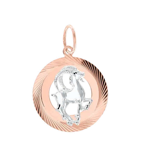 Product image of the product “Zodiac Sign Pendant Capricorn in 585 Two-Tone Gold, Height 34 mm ”