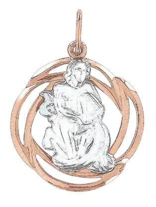 Artikelbild des Artikels “Anhänger Sternzeichen Wassermann aus 585 Bicolor-Gold, Höhe 30 mm “