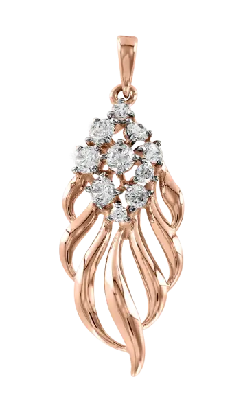 Product image of the product “Pendant “Strands with Stone Cluster” in 585 Rose Gold with Cubic Zirconia ”