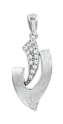 Product image of the product “Pendant “Matte Chevron with Stones” in 925 Sterling Silver with Cubic Zirconia ”