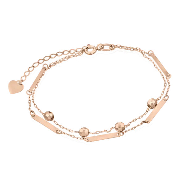 Product image of the product “Bracelet “Double Row with Balls” in 585 Rose Gold ”