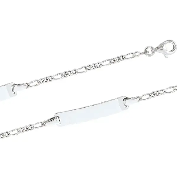 Artikelbild des Artikels “Armband „Figarokette mit Namensplatte“ aus 925 Silber “