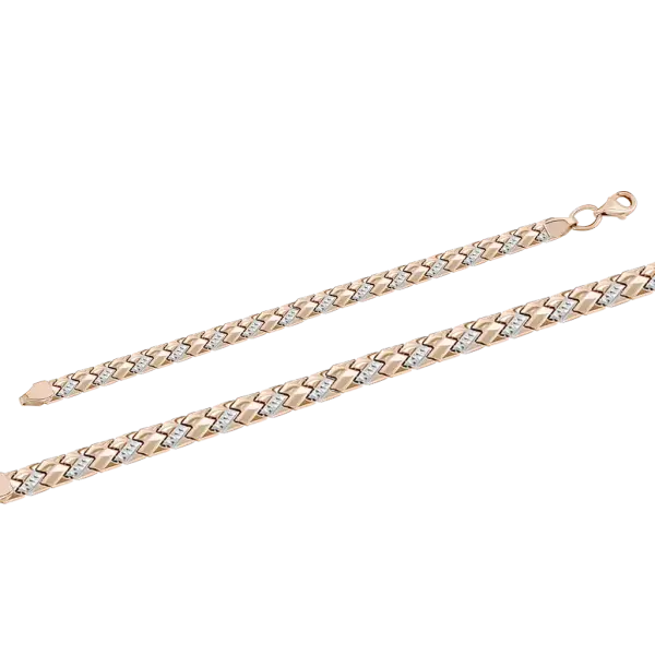 Artikelbild des Artikels “Armband „Flachband mit Rautenmuster“ aus 585 Bicolor-Gold “
