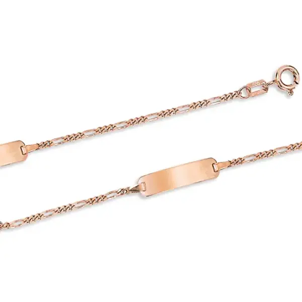 Product image of the product “Bracelet “Link Bracelet with Name Plate” in 585 Rose Gold 14 - 16 cm”