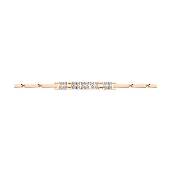 Product image of the product “Bracelet “Link Bracelet with Stone Field” in 585 Rose Gold ”