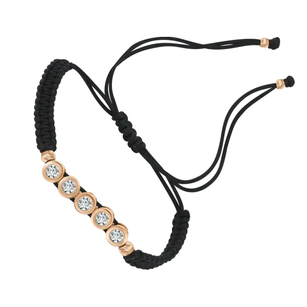 Product image of the product “Bracelet “Rope with Row of Stones” in 585 Rose Gold with Cubic Zirconia ”