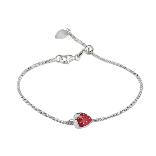 Artikelbild des Artikels “Armband „Marienkäfer mit Emaille“ aus 925 Silber mit Zirkonia “
