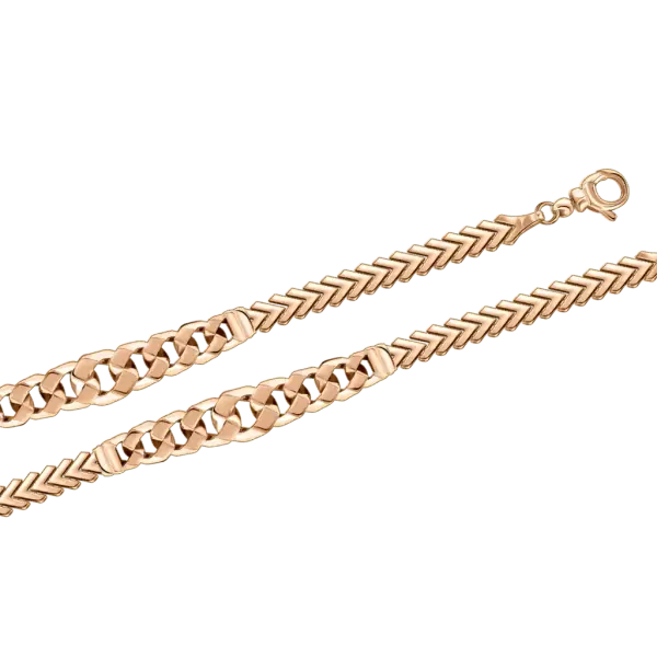 Product image of the product “Bracelet “Curb and Herringbone Links” in 585 Rose Gold ”