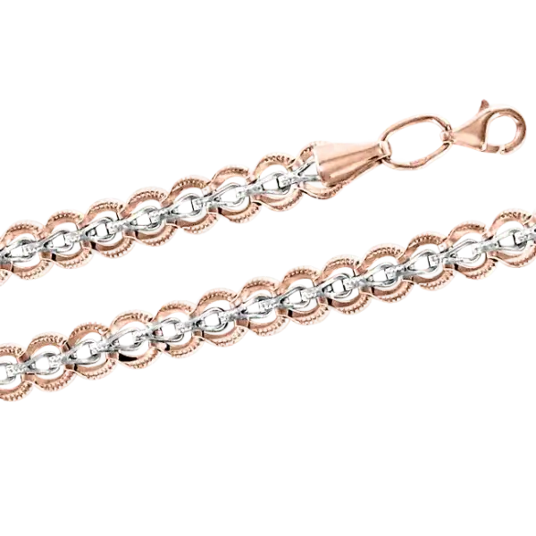 Product image of the product “Bracelet “Round Links with Decorative Edge” in 585 Two-Tone Gold ”