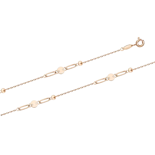 Product image of the product “Bracelet “Delicate Chain with Discs” in 585 Rose Gold ”