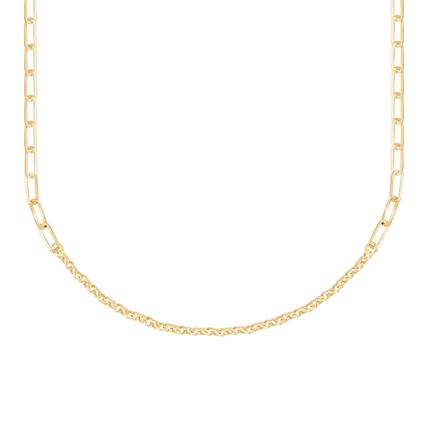 Product image of the product “Necklace “Anchor Chain with Braided Centre” in 585 Yellow Gold ”