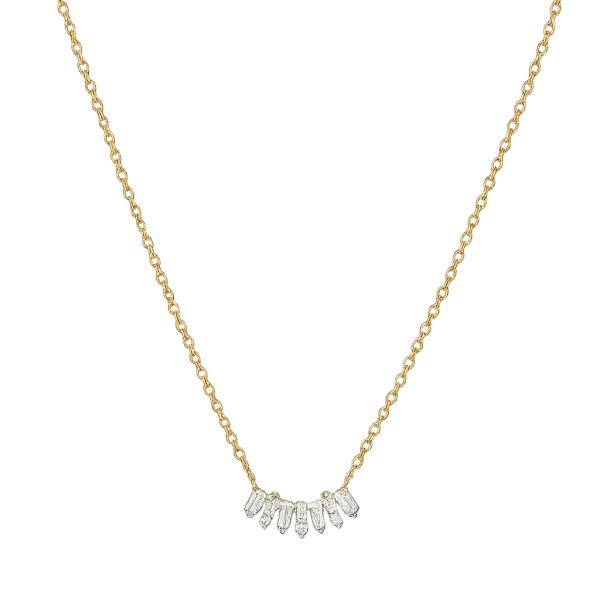 Product image of the product “Necklace “Baguette Stones in a Row” in 585 Yellow Gold with Diamonds ”