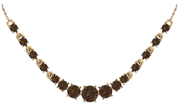 Product image of the product “Necklace “Graduated Brown Stones” in 585 Yellow Gold with Quartz ”