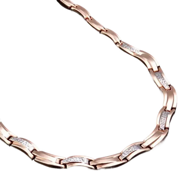 Product image of the product “Necklace “Twisted Links” in 585 Rose Gold with Diamonds ”