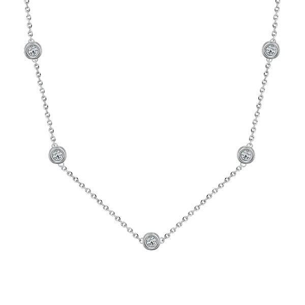 Product image of the product “Necklace “Station Chain with Stones” in 925 Sterling Silver with Cubic Zirconia ”