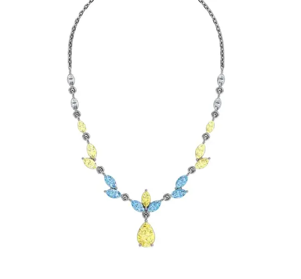 Artikelbild des Artikels “Collier „Navettesteine in Reihe“ aus 925 Silber mit Zirkonia “