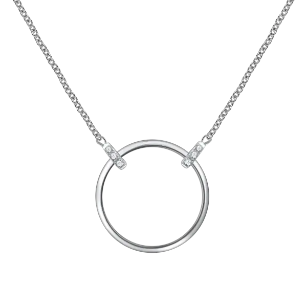 Product image of the product “Necklace “Open Circle” in 925 Sterling Silver with Cubic Zirconia ”