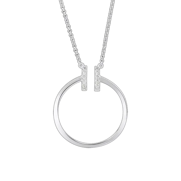Product image of the product “Necklace “Open Ring” in 925 Sterling Silver with Cubic Zirconia ”