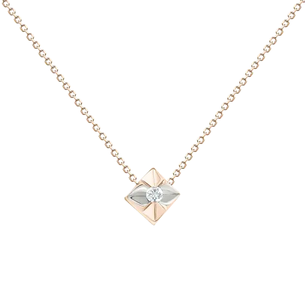 Product image of the product “Necklace “Pyramid with Solitaire” in 585 Rose Gold with Diamonds ”