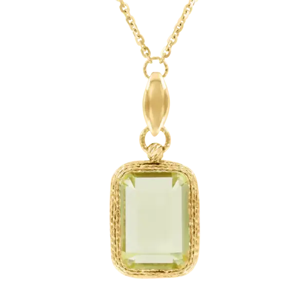 Product image of the product “Necklace “Rectangle with Decorative Edge” in 585 Yellow Gold with Amethyst ”
