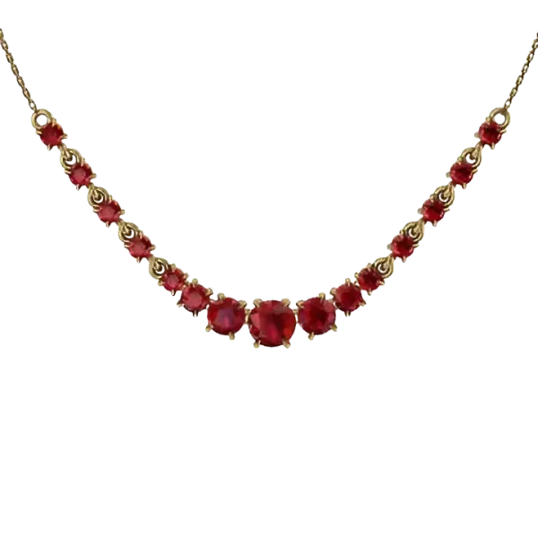Product image of the product “Necklace “Graduated Red Stones” in 585 Yellow Gold with Garnet ”